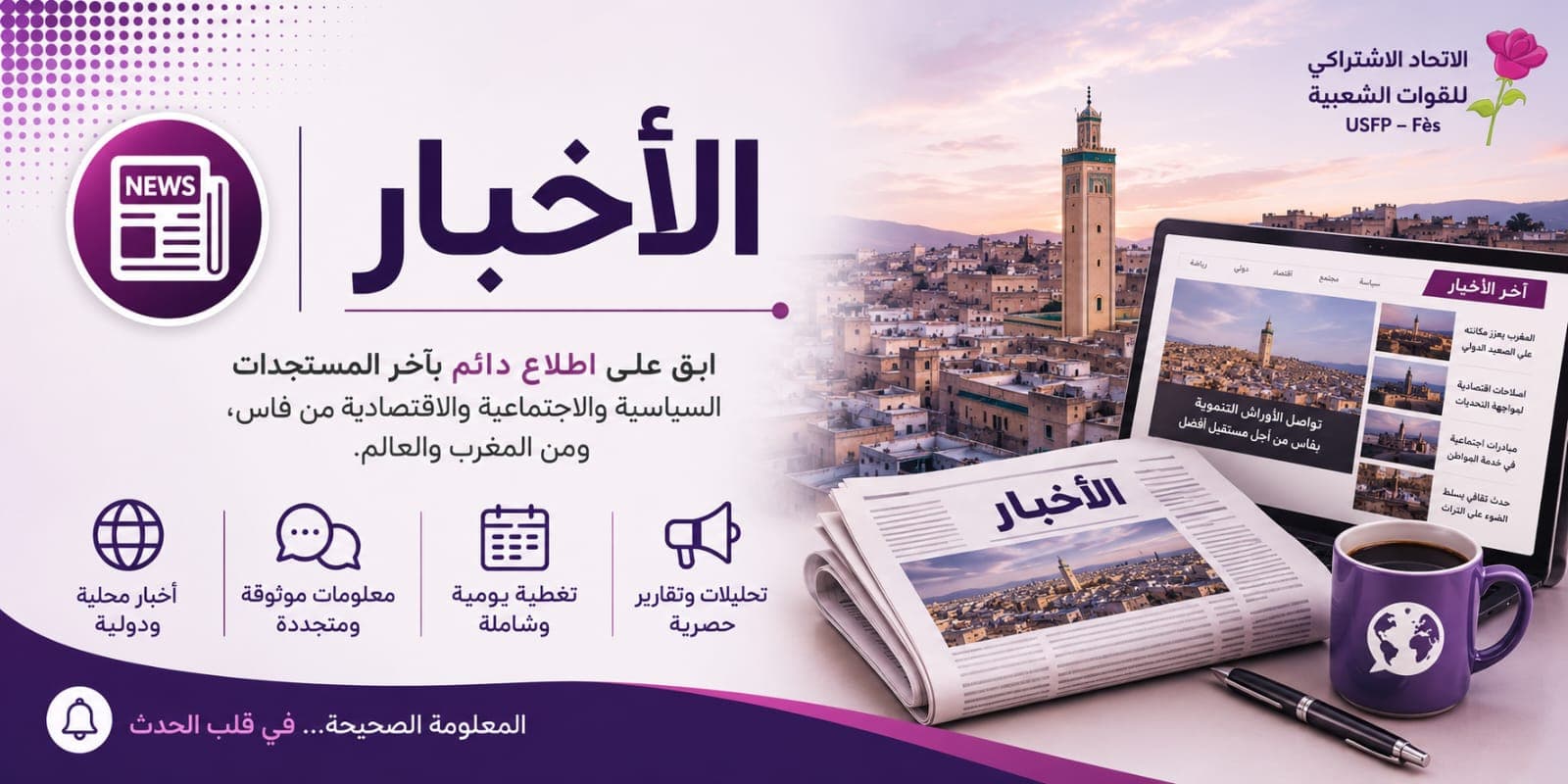 الأخبار - الاتحاد الاشتراكي للقوات الشعبية — ابقَ على اطلاع بآخر المستجدات من فاس والمغرب والعالم